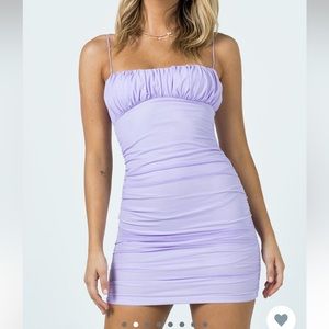 Princess Polly Lavender Ruched Mini Dress